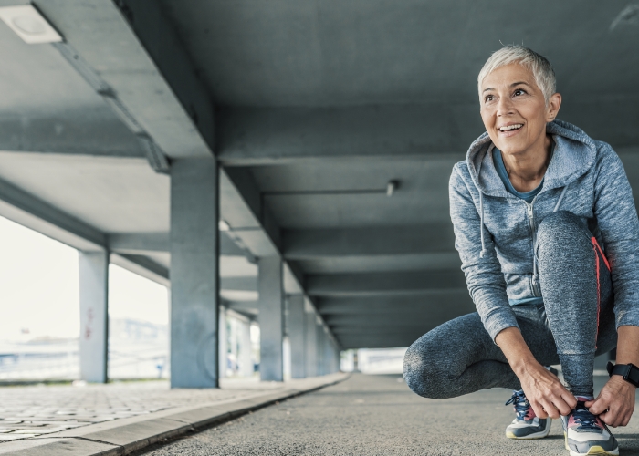 Middle aged athletic woman